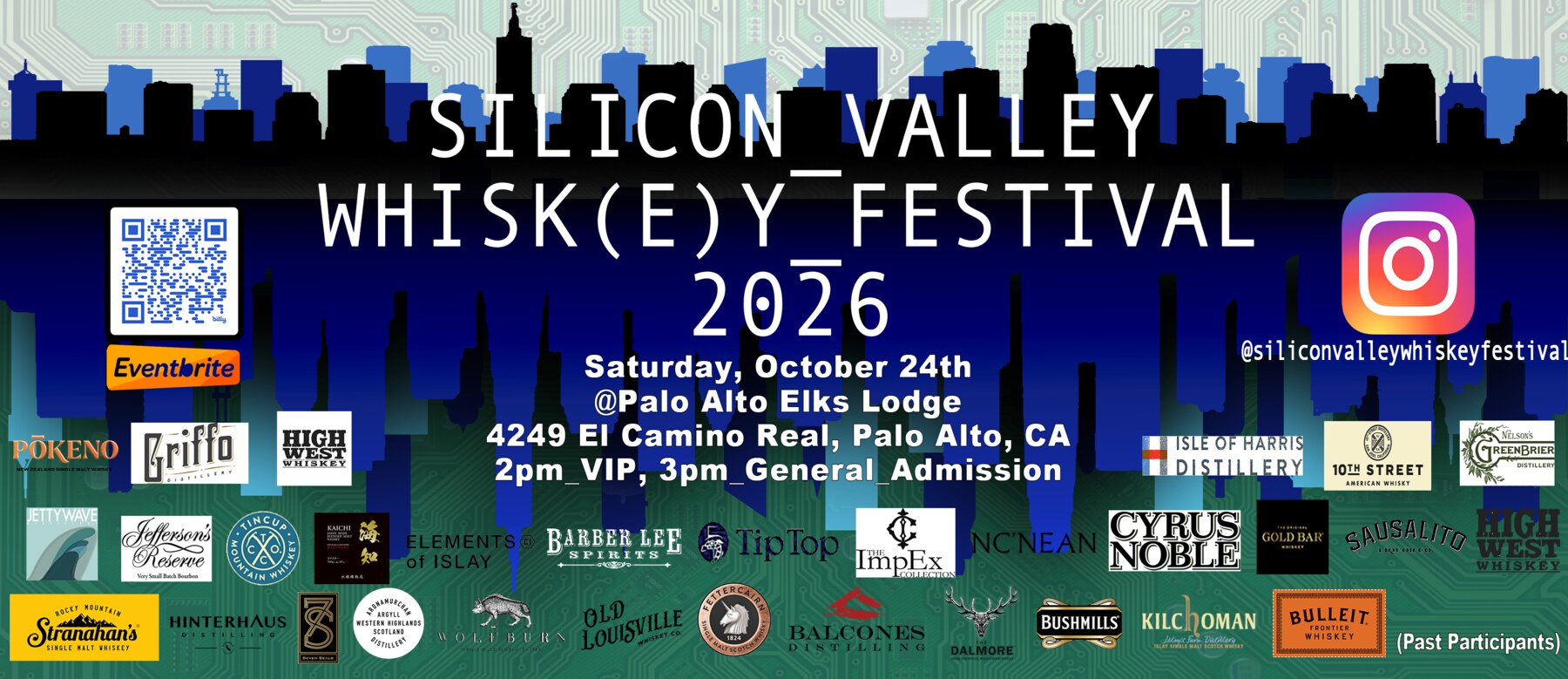 Silicon Valley Whisk(e)y Festival 2026 — Saturday, October 24th at the Palo Alto Elks Lodge